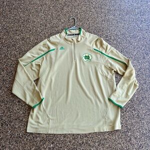 Adidas Climalite Notre Dame Beige and Green Pullover